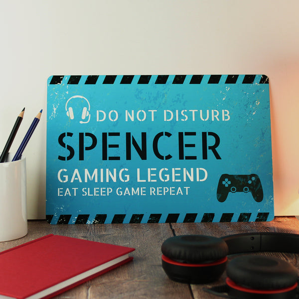 Personalised Gamer Do Not Disturb Metal Sign - part of the Personalised House Signs & Plaques collection