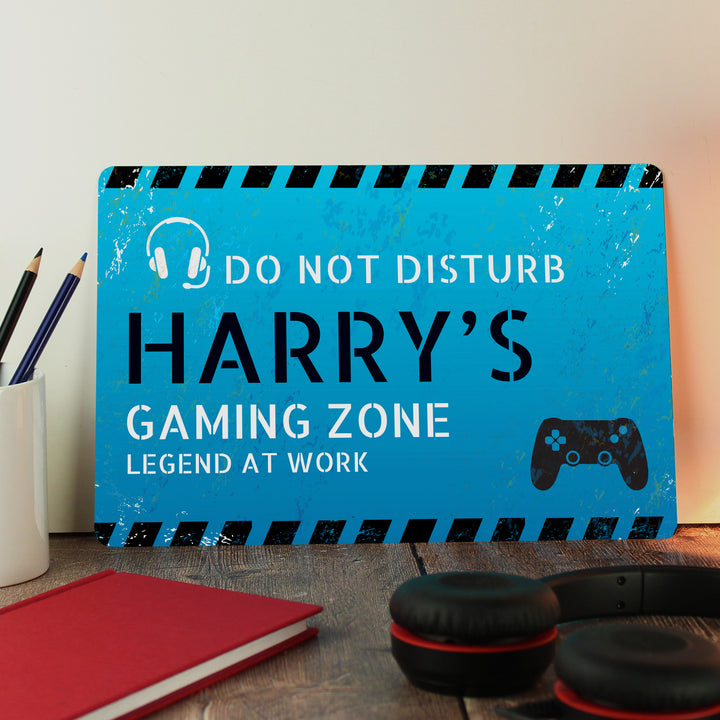 Buy Personalised Gamer Do Not Disturb Metal Sign available now at www.giftsfinder.co.uk