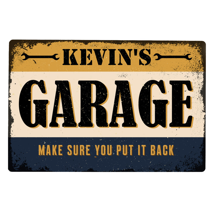 Buy Personalised Garage Metal Sign - Father's Day gift available now at www.giftsfinder.co.uk