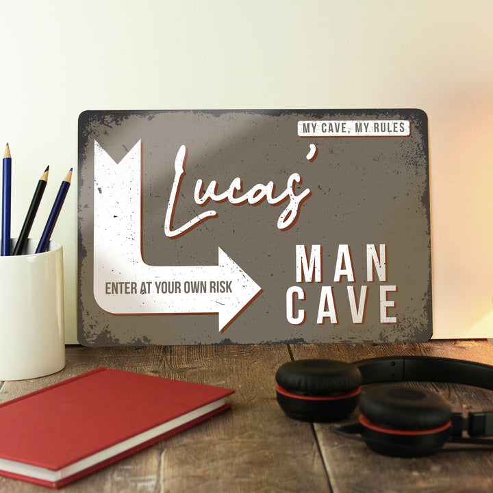 Buy Personalised Man Cave Metal Sign - Father's Day gift available now at www.giftsfinder.co.uk