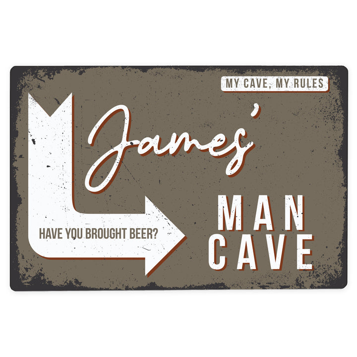 Buy Personalised Man Cave Metal Sign - Father's Day gift available now at www.giftsfinder.co.uk