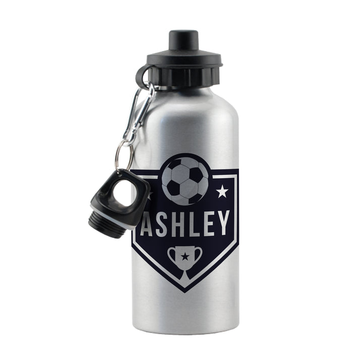 Buy Personalised Football Silver Drinks Bottle available now at www.giftsfinder.co.uk