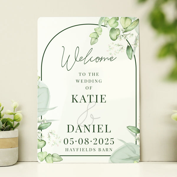 Buy Personalised Botanical Wedding Metal Sign available now at www.giftsfinder.co.uk