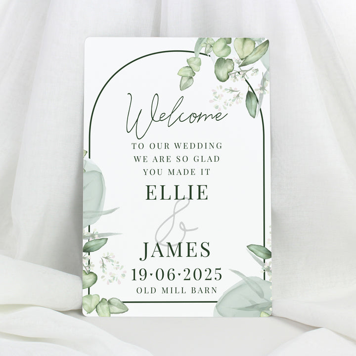 Buy Personalised Botanical Wedding Metal Sign available now at www.giftsfinder.co.uk