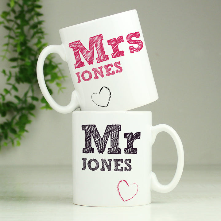 Buy Personalised MR & MRS MUG SET available now at www.giftsfinder.co.uk