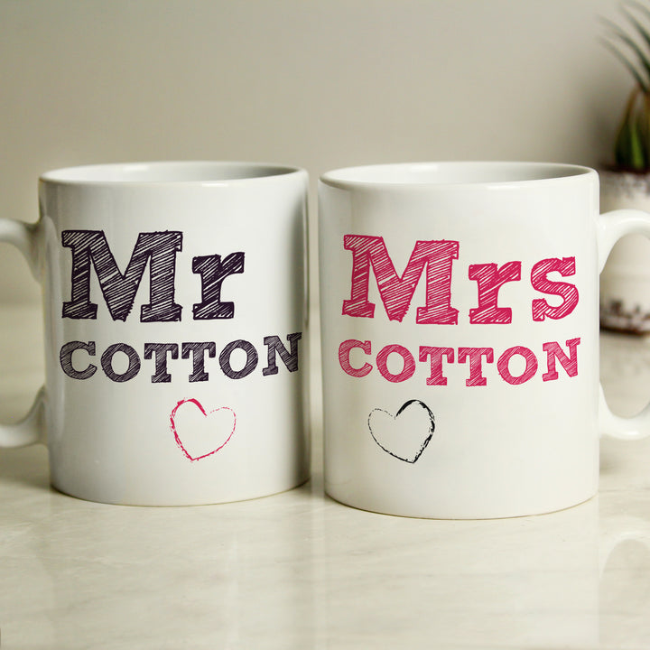 Buy Personalised MR & MRS MUG SET available now at www.giftsfinder.co.uk