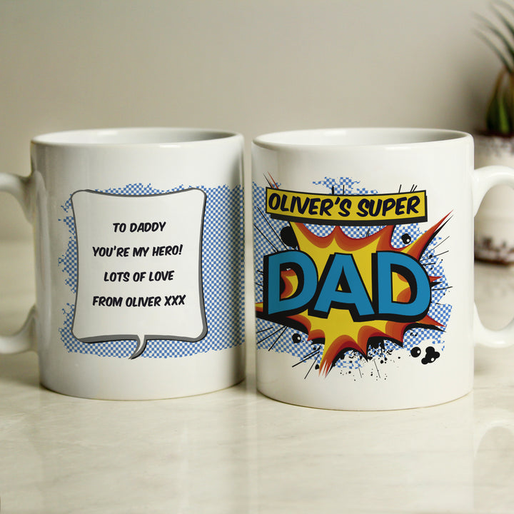 Personalised Super Hero Comic Book Themed Mug in gift category Personalised Mugs