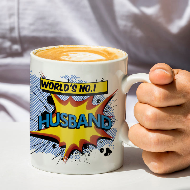 Personalised Super Hero Comic Book Themed Mug in gift category Personalised Mugs