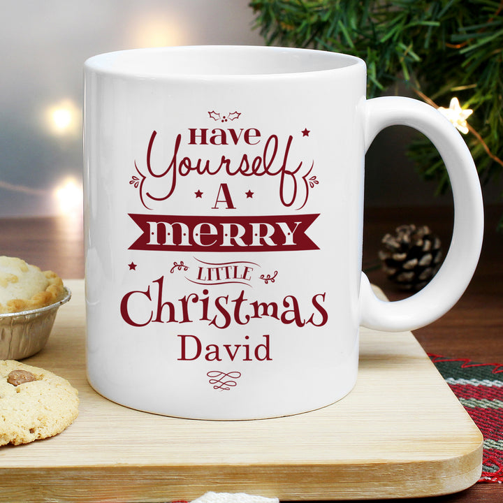 Buy Personalised Merry Little Christmas Mug available now at www.giftsfinder.co.uk