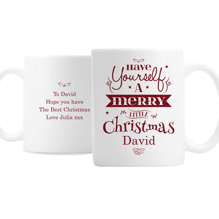 Buy Personalised Merry Little Christmas Mug available now at www.giftsfinder.co.uk