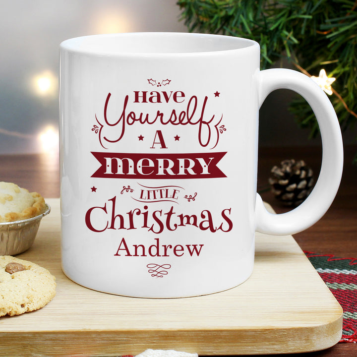 Buy Personalised Merry Little Christmas Mug available now at www.giftsfinder.co.uk