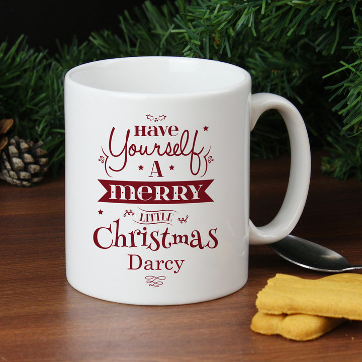 Buy Personalised Merry Little Christmas Mug available now at www.giftsfinder.co.uk