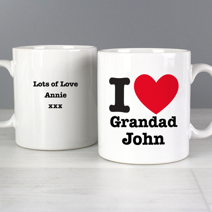 Personalised I Heart Mug - part of the Gifts Finder Personalised Mugs collection