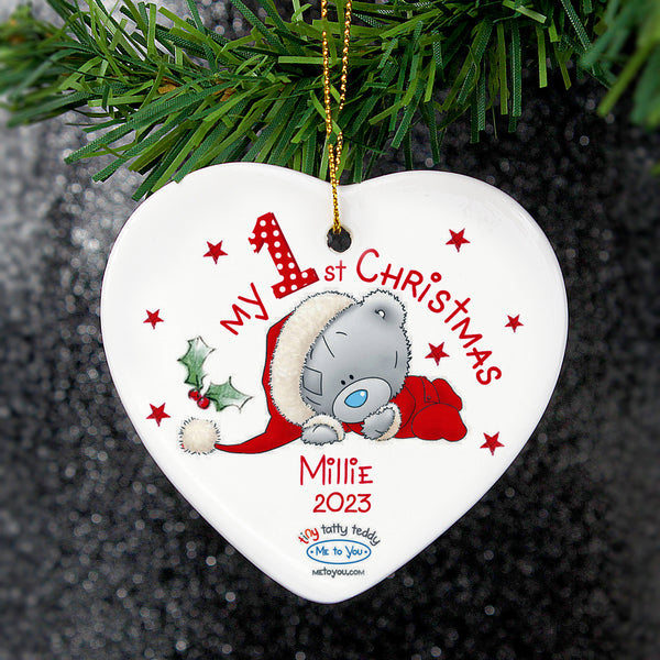 Buy Personalised Me to You My 1st Christmas Ceramic Heart Decoration available now at www.giftsfinder.co.uk