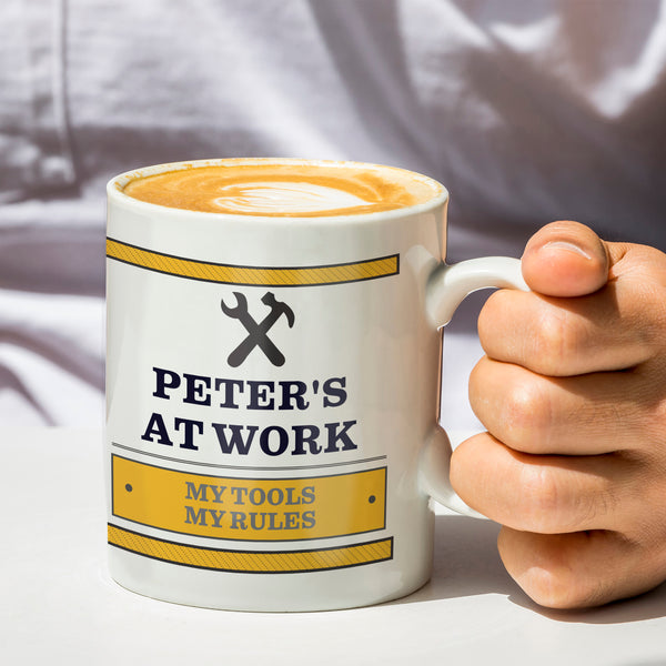 Buy Personalised Man At Work Mug available now at www.giftsfinder.co.uk