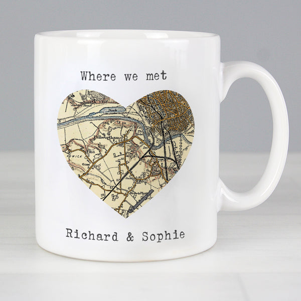 Buy Personalised 1896 - 1904 Revised New Map Heart Mug available now at www.giftsfinder.co.uk