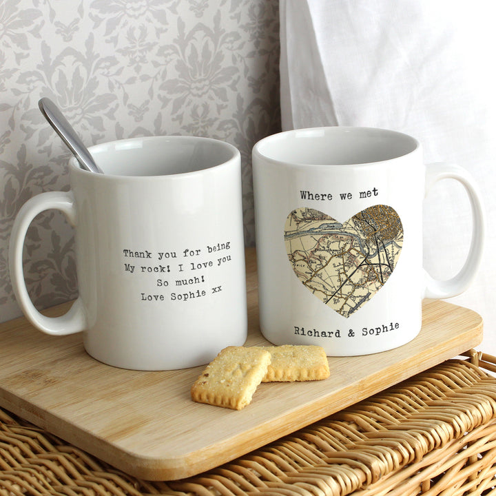 Personalised 1896 - 1904 Revised New Map Heart Mug - part of the Gifts Finder Personalised Mugs collection