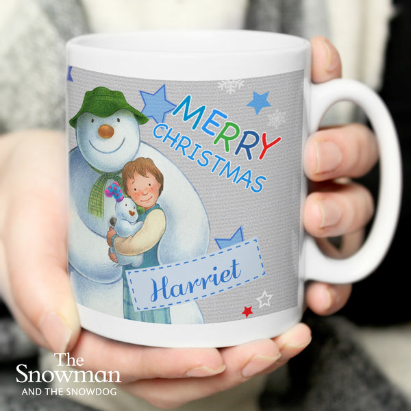 Buy Personalised The Snowman and the Snowdog Blue Mug at www.giftsfinder.co.uk