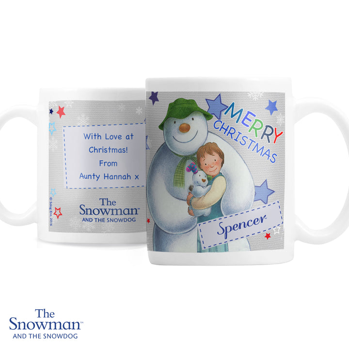 Personalised The Snowman And The Snowdog Blue Mug - part of the Gifts Finder Personalised Mugs collection