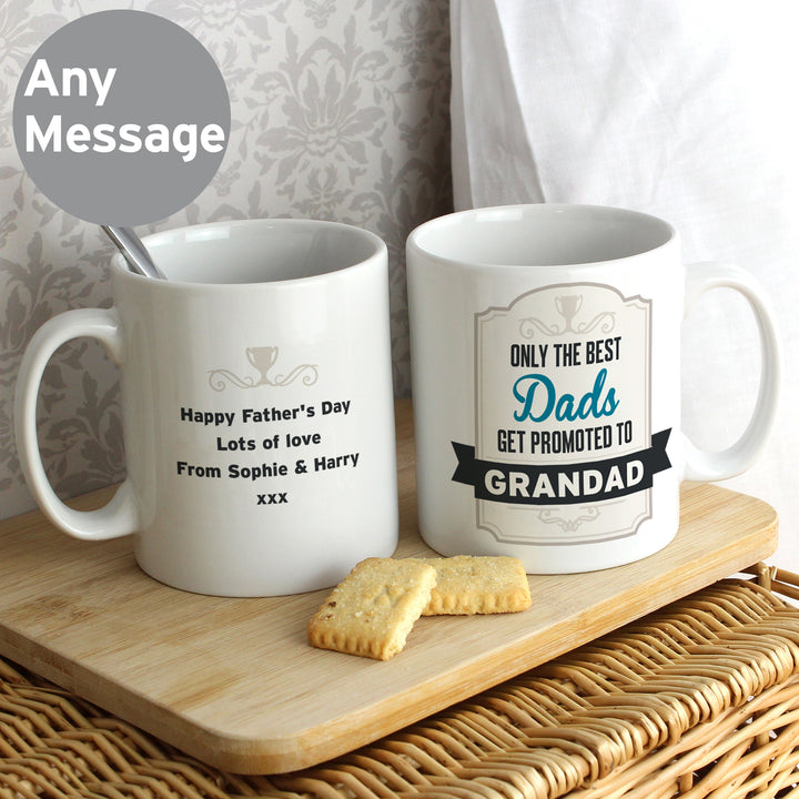 Buy Personalised Best Dads Get Promoted to Mug at www.giftsfinder.co.uk