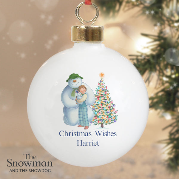 Buy Personalised The Snowman and the Snowdog Friends Bauble at www.giftsfinder.co.uk