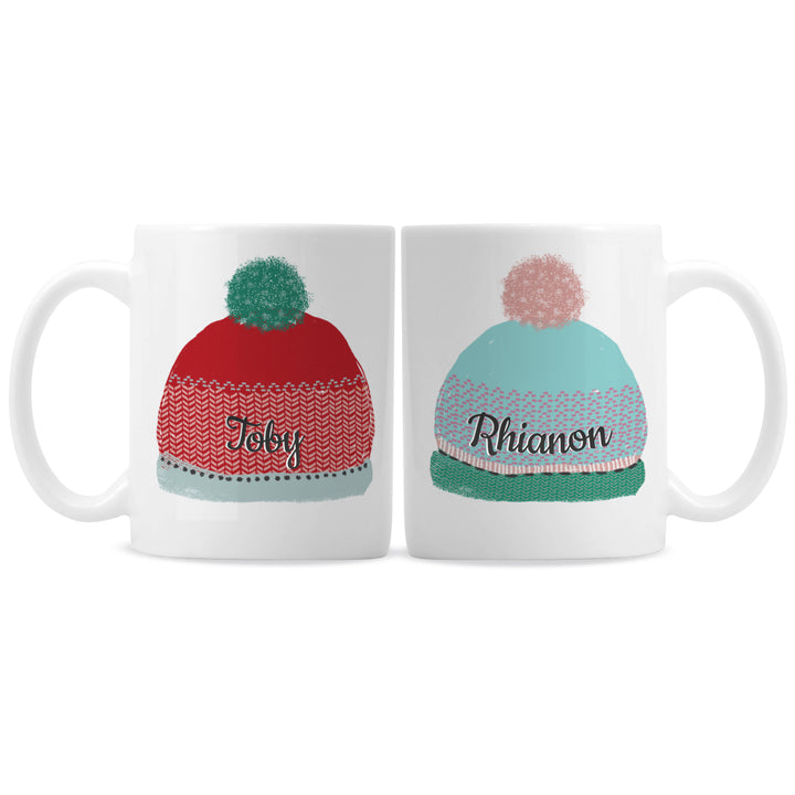 Buy Personalised Woolly Hats Mug Set at www.giftsfinder.co.uk