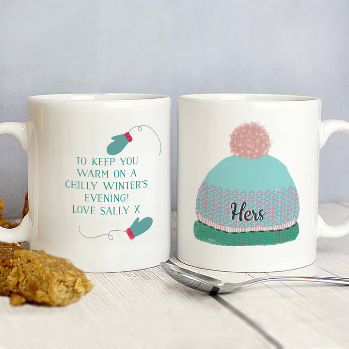 Buy Personalised Woolly Hats Mug Set at www.giftsfinder.co.uk