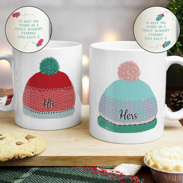 Buy Personalised Woolly Hats Mug Set at www.giftsfinder.co.uk