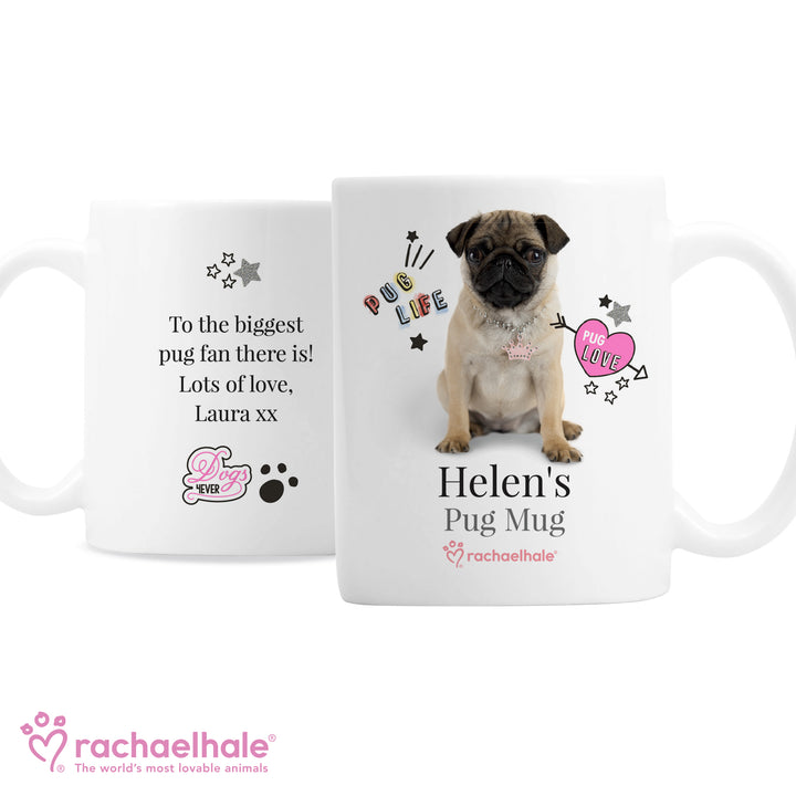 Buy Personalised Rachael Hale Doodle Pug Mug at www.giftsfinder.co.uk