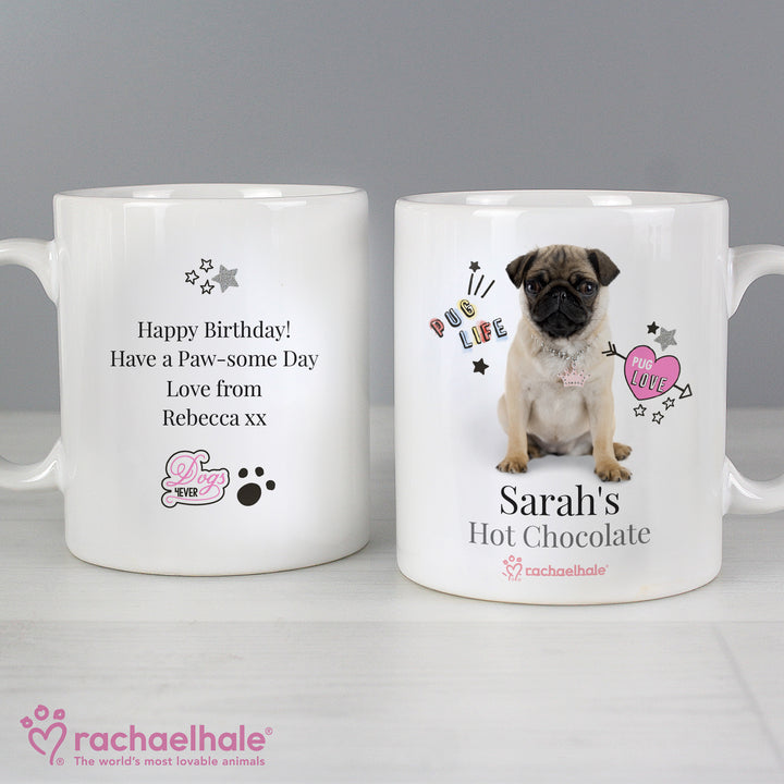 Buy Personalised Rachael Hale Doodle Pug Mug at www.giftsfinder.co.uk