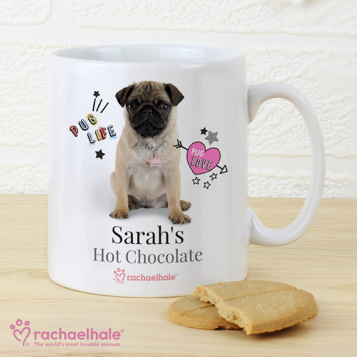 Buy Personalised Rachael Hale Doodle Pug Mug at www.giftsfinder.co.uk