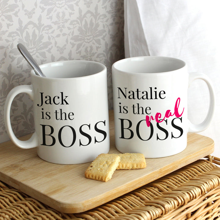 Buy Personalised The Real Boss Mug Set at www.giftsfinder.co.uk