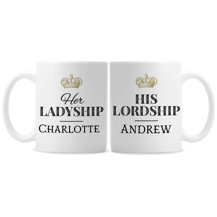 Buy Personalised Ladyship and Lordship Mug Set at www.giftsfinder.co.uk