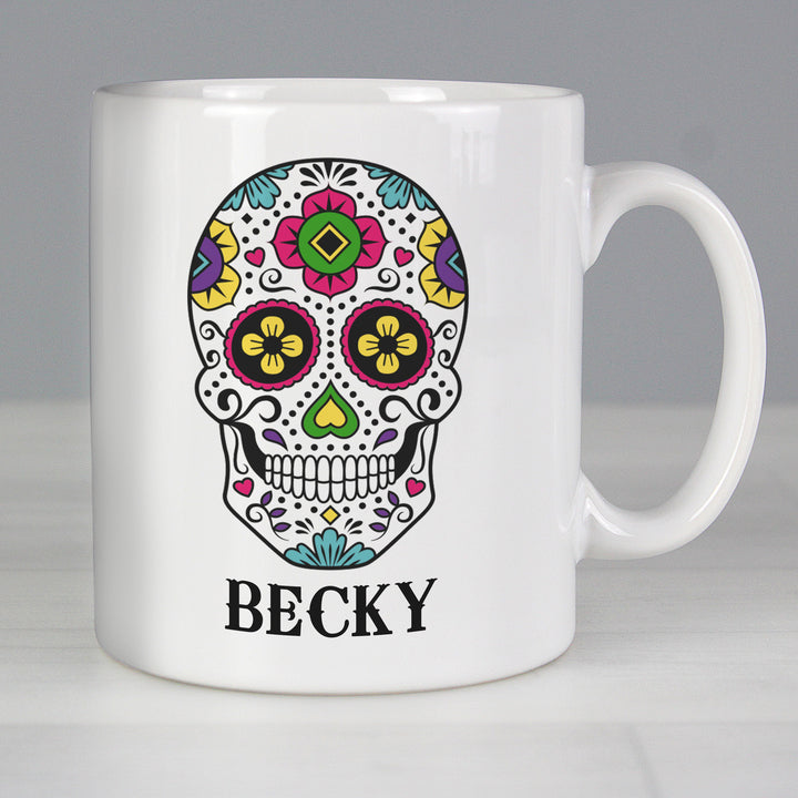 Buy Personalised Sugar Skull Mug at www.giftsfinder.co.uk