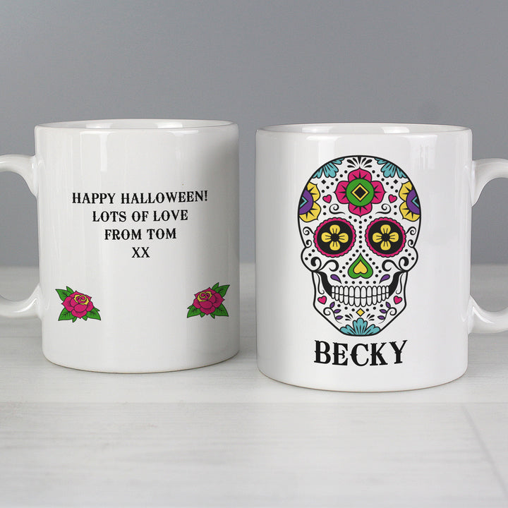 Buy Personalised Sugar Skull Mug at www.giftsfinder.co.uk