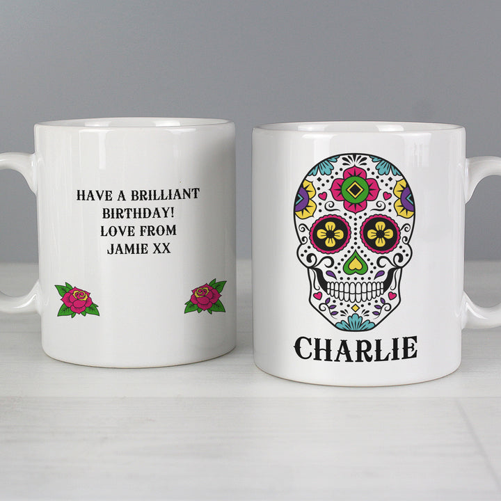 Buy Personalised Sugar Skull Mug at www.giftsfinder.co.uk