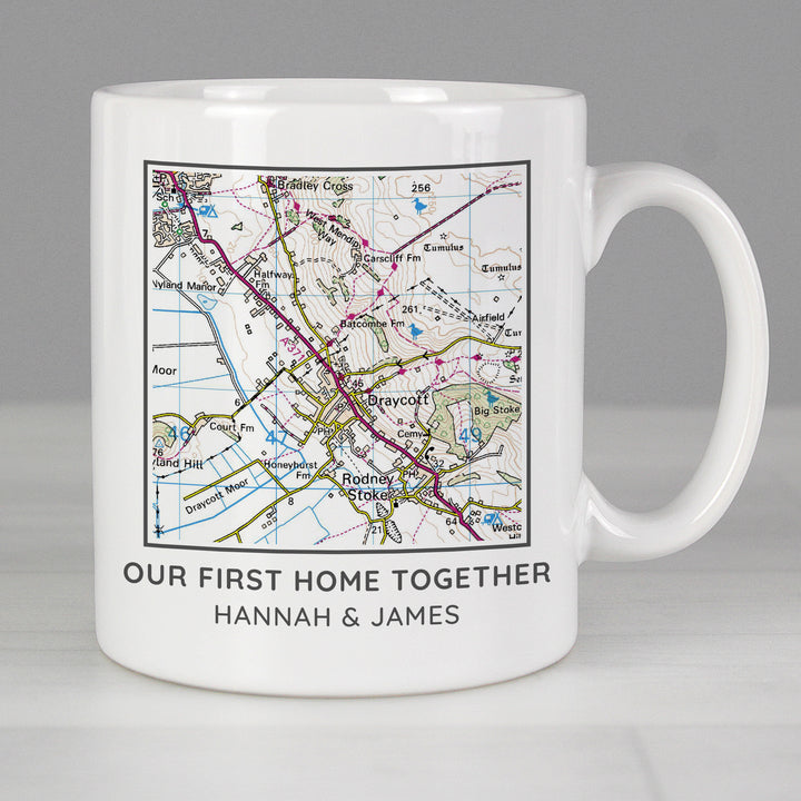 Buy Personalised Present Day Map Compass Mug at www.giftsfinder.co.uk