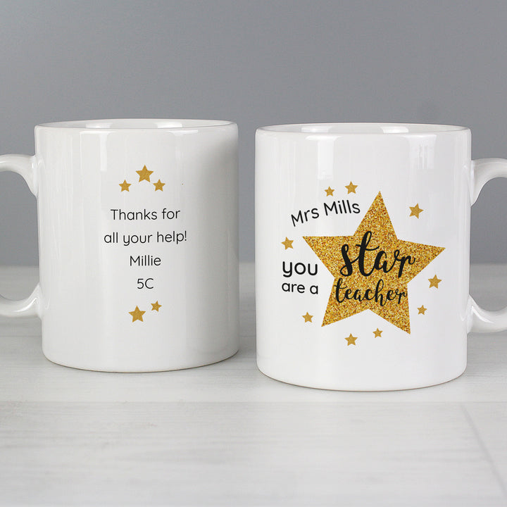 Personalised Star Teacher's Mug - part of the Gifts Finder Personalised Teacher Gifts collection