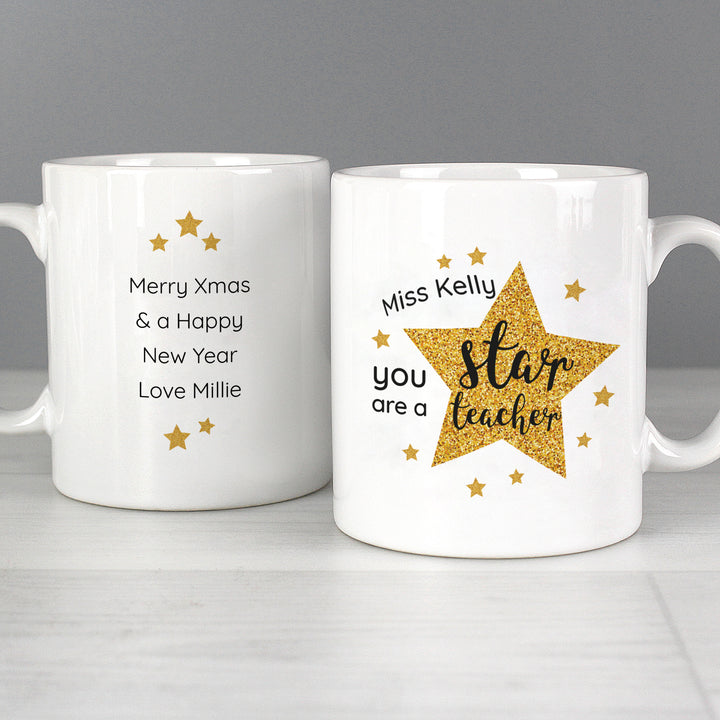 Personalised Star Teacher's Mug - part of the Gifts Finder Personalised Teacher Gifts collection