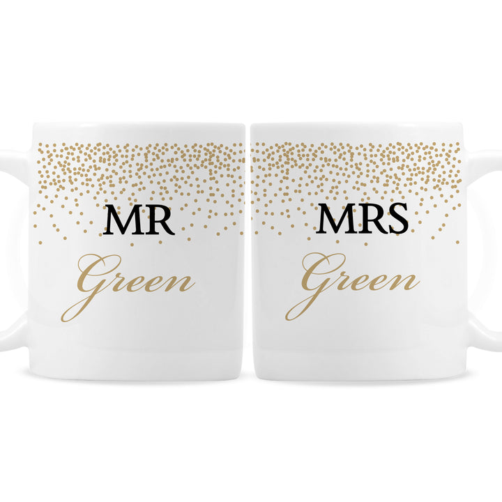 Buy Personalised Gold Confetti Mug Set at www.giftsfinder.co.uk