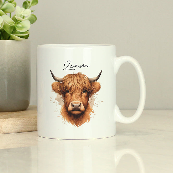 Buy Personalised Highland Cow Mug - Male available now at www.giftsfinder.co.uk