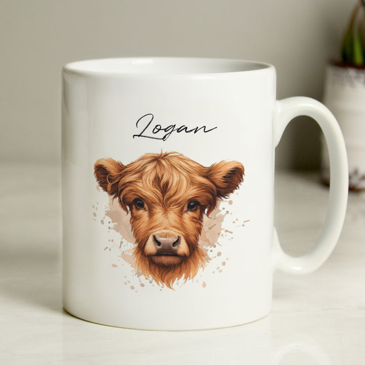 Buy Personalised Highland Cow Mug - Boy available now at www.giftsfinder.co.uk