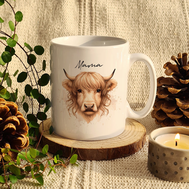 Buy Personalised Highland Cow Mug - Female available now at www.giftsfinder.co.uk