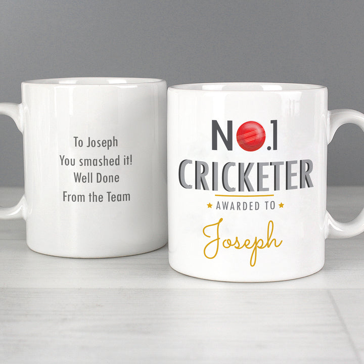 Personalised No.1 Cricketer Mug - part of the Gifts Finder Personalised Mugs collection