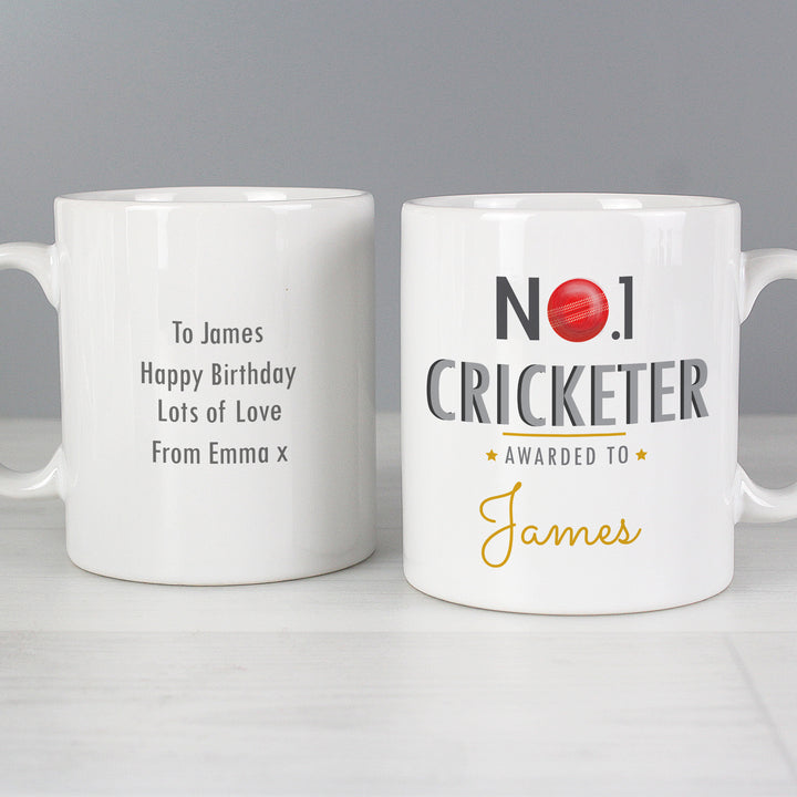 Personalised No.1 Cricketer Mug - part of the Gifts Finder Personalised Mugs collection