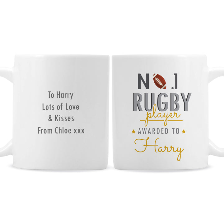 Buy Personalised No.1 Rugby Player Mug at www.giftsfinder.co.uk