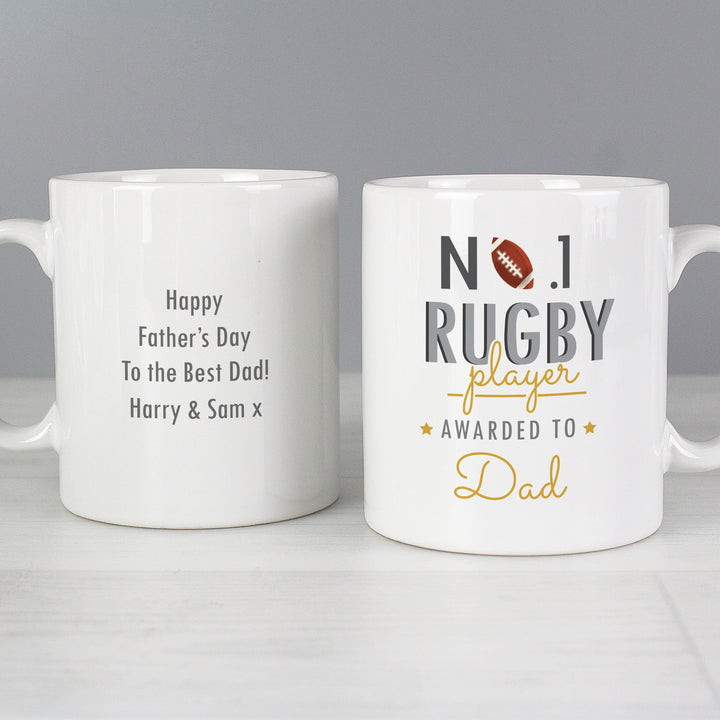 Buy Personalised No.1 Rugby Player Mug at www.giftsfinder.co.uk