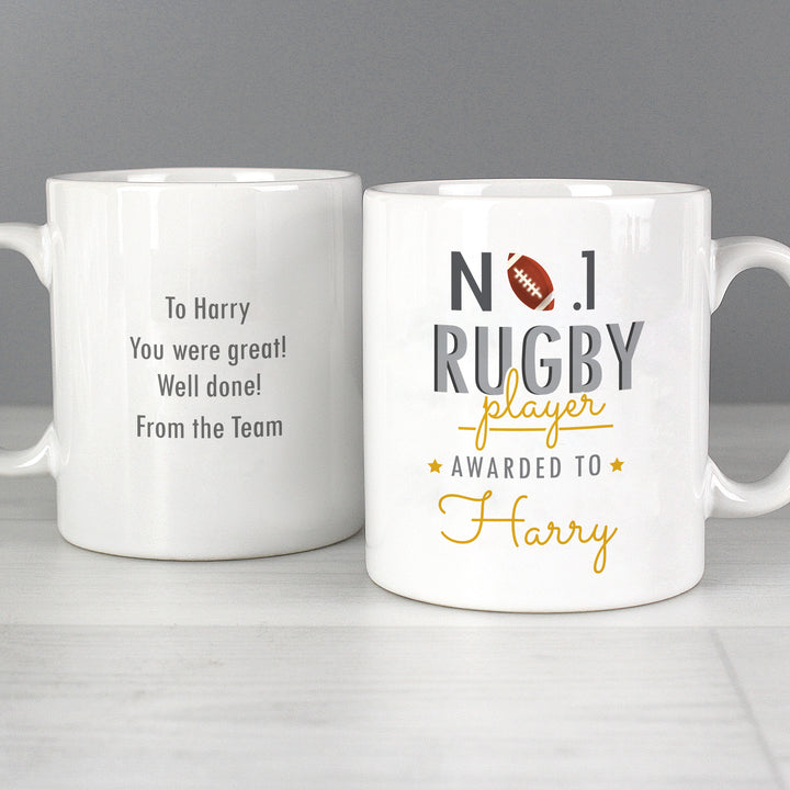 Buy Personalised No.1 Rugby Player Mug at www.giftsfinder.co.uk