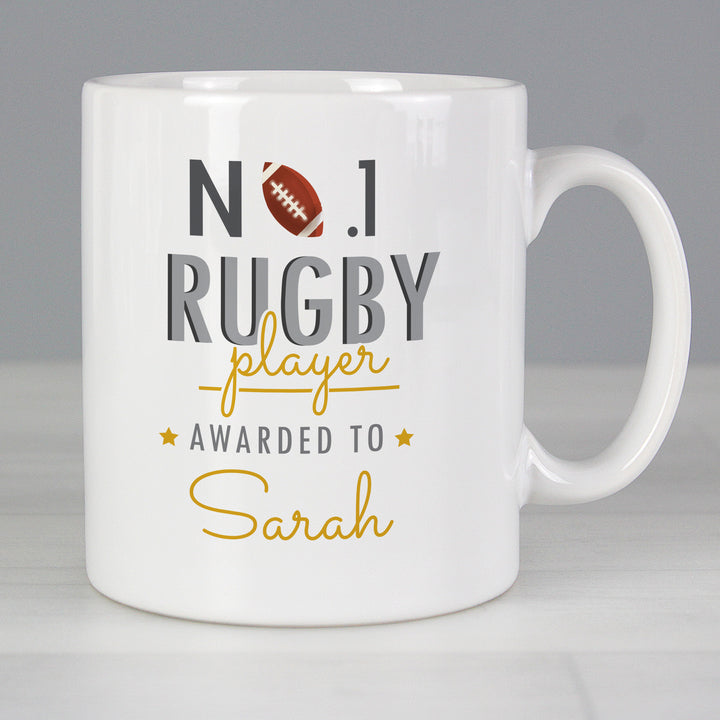 Buy Personalised No.1 Rugby Player Mug at www.giftsfinder.co.uk