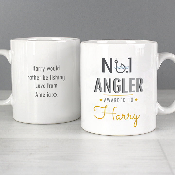 Buy Personalised No.1 Angler Mug at www.giftsfinder.co.uk